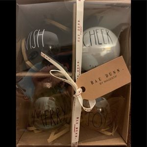 Set of 4 Rae Dunn Christmas ornaments